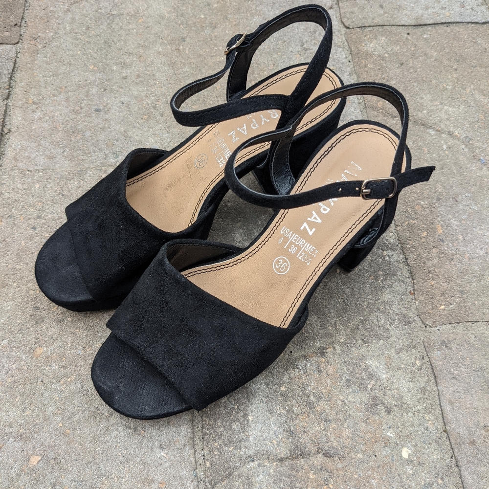 Marypaz Black Chunky Heel